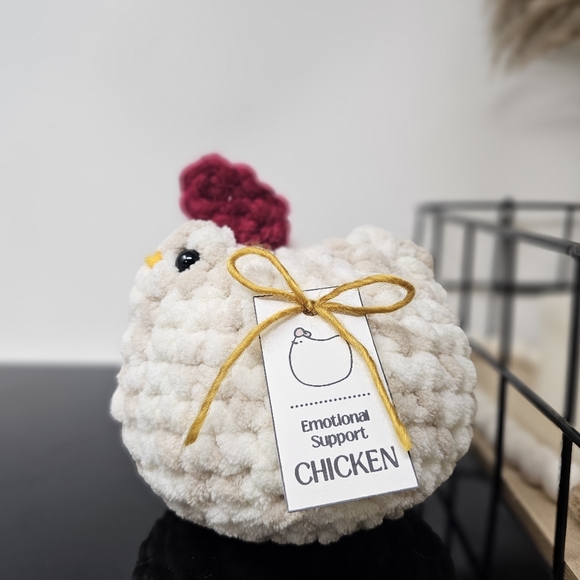 Emotional Support Chicken, Crochet Chicken, Handmade Chicken Plush - Picture 10 of 10
